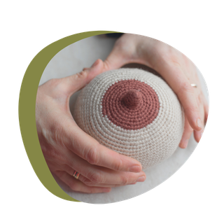 Mains tenant un sein en crochet pour illustrer le soutien à l'allaitement